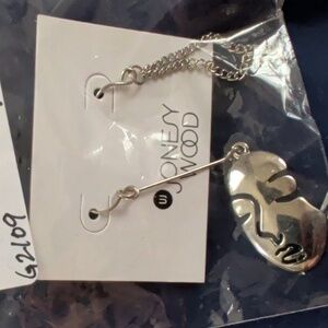 Silver Assymetric Drop Earrings - Silver